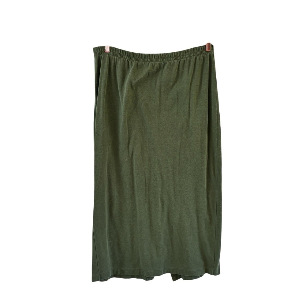 Peruvian Connection Pima Cotton Knit Skirt‎ Womens XL Green Long Minimalist